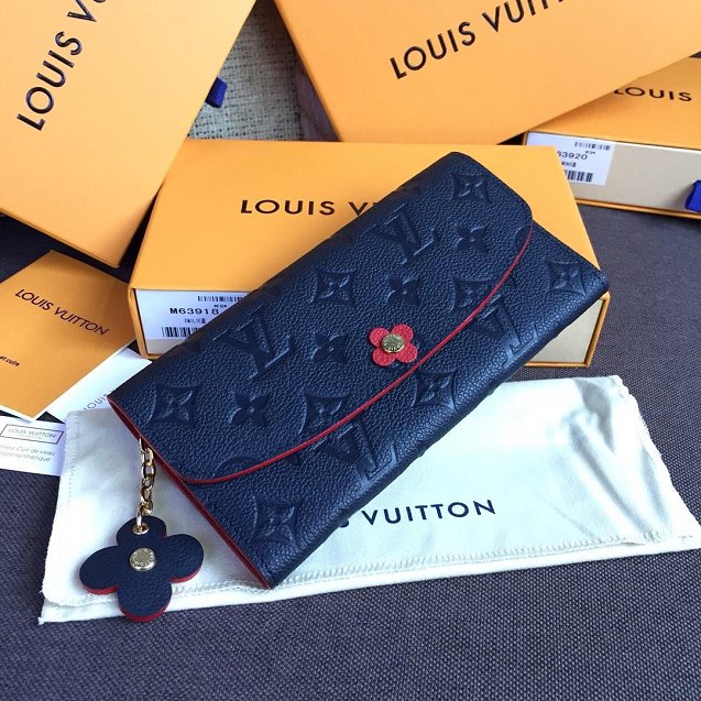 Louis vuitton monogram empreinte wallet M64162 navy blue
