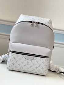 Louis vuitton original taiga leather discovery backpack M30232 white