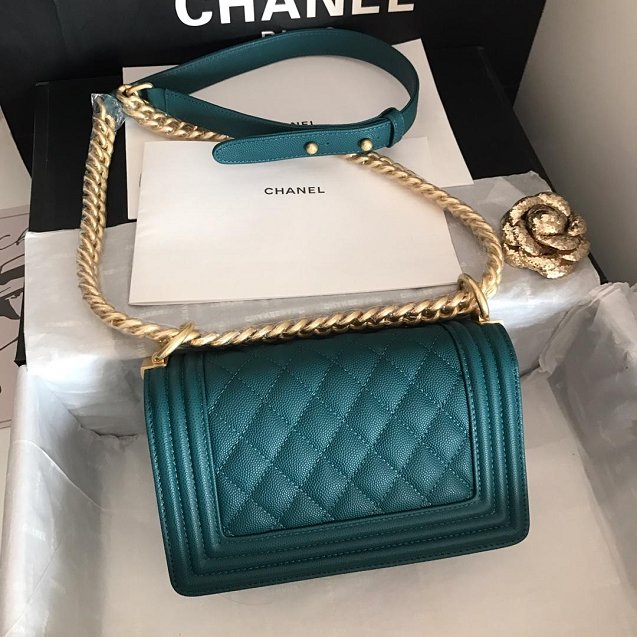 2019 CC original grained calfskin boy handbag A67085 emerald