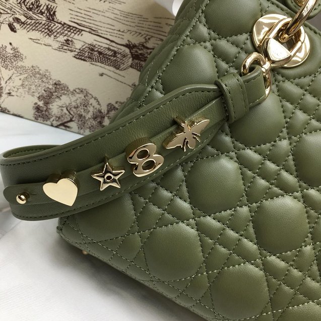 Dior original lambskin small my ABCdior bag M0538 army green