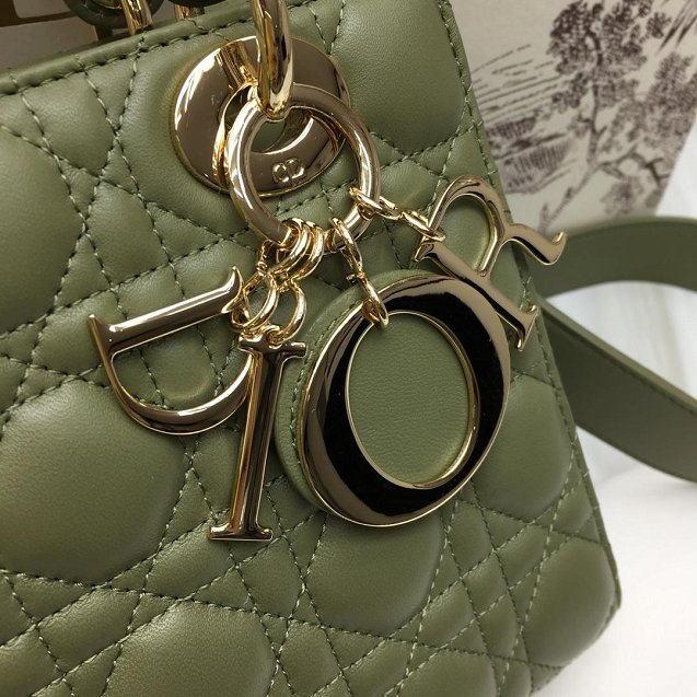 Dior original lambskin small my ABCdior bag M0538 army green