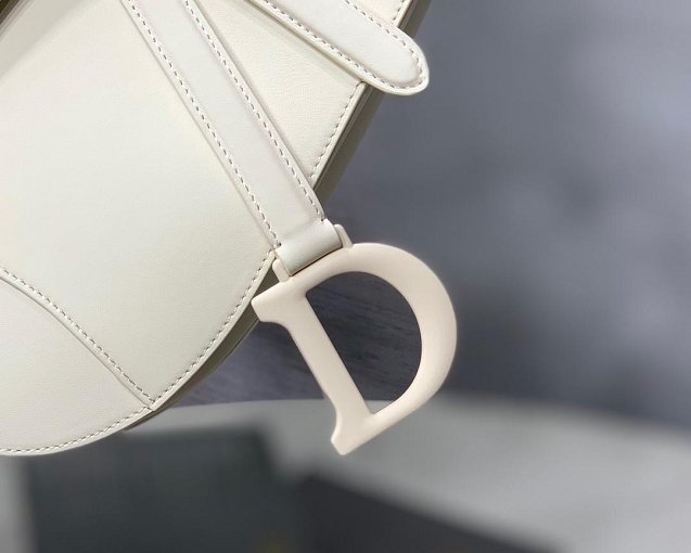 2019 Dior original calfskin mini ultra-matte saddle bag M0447 white