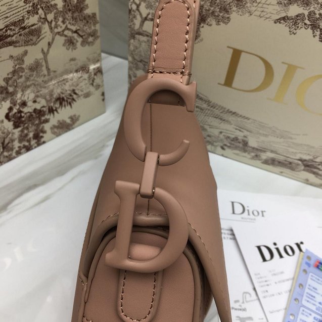 2019 Dior original calfskin mini ultra-matte saddle bag M0447 nude