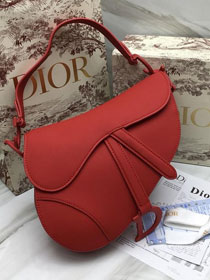 2019 Dior original calfskin ultra-matte saddle bag M0446 red