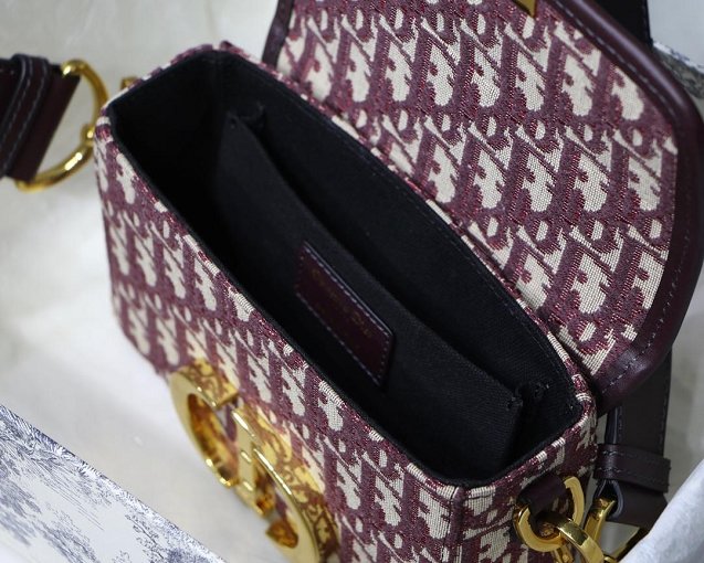 2019 Dior original canvas 30 montaigne box bag M9204 burgundy