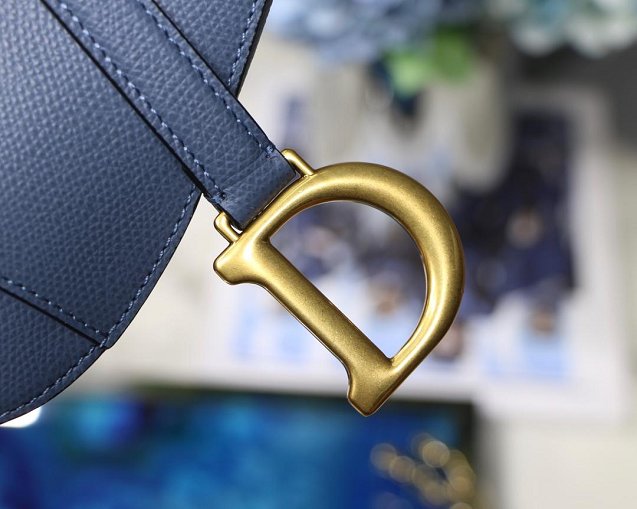 2019 Dior original grained calfskin mini saddle bag M0447 blue