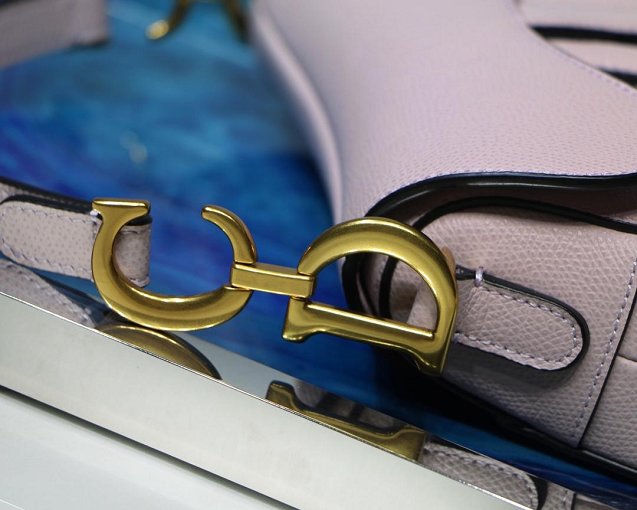 2019 Dior original grained calfskin mini saddle bag M0447 light pink