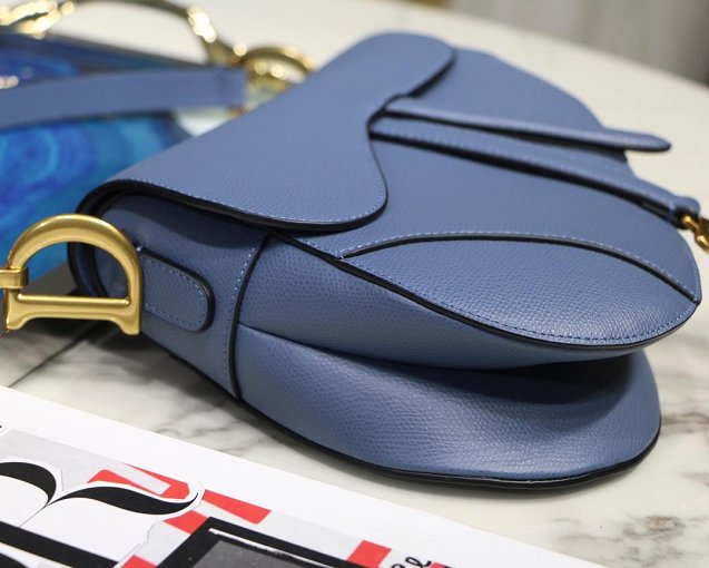 2019 Dior original grained calfskin saddle bag M0446 blue