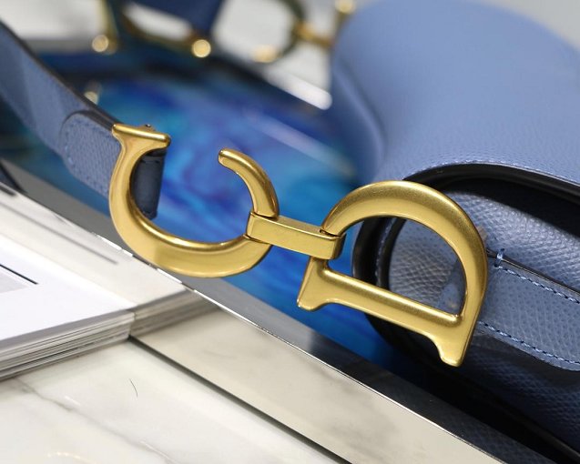 2019 Dior original grained calfskin saddle bag M0446 blue