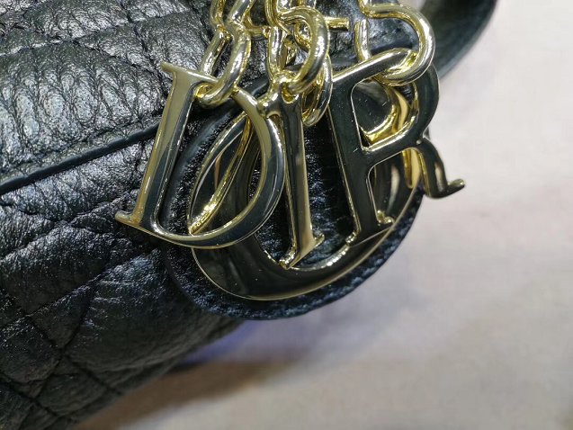 Dior original grained calfskin mini lady dior bag 44500 black