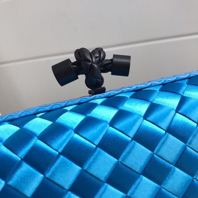 BV original silk knot clutch 113085 blue