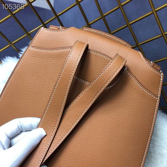 Hermes original handmade evercolour leather GR24 backpack H024 caramel