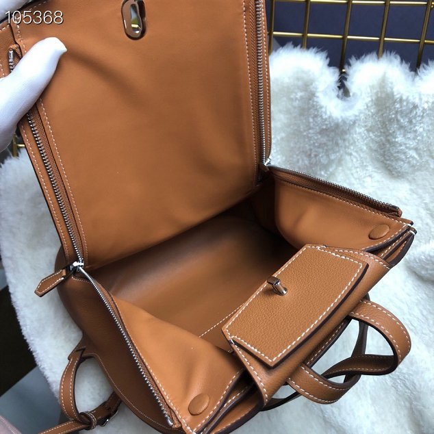 Hermes original handmade evercolour leather GR24 backpack H024 caramel