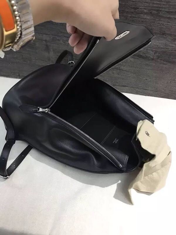 Hermes original handmade evercolour leather GR24 backpack H024 black