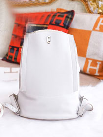 Hermes original handmade evercolour leather GR24 backpack H024 white