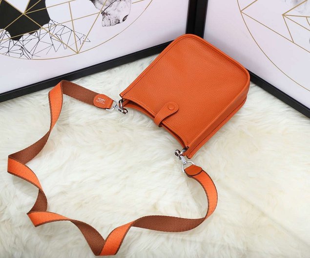 Hermes original togo leather mini evelyne tpm 17 shoulder bag E17 orange