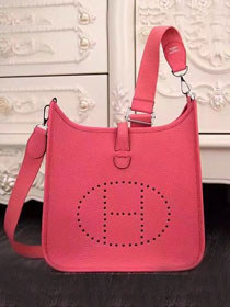 Hermes original togo leather evelyne pm shoulder bag E28 watermeloon red