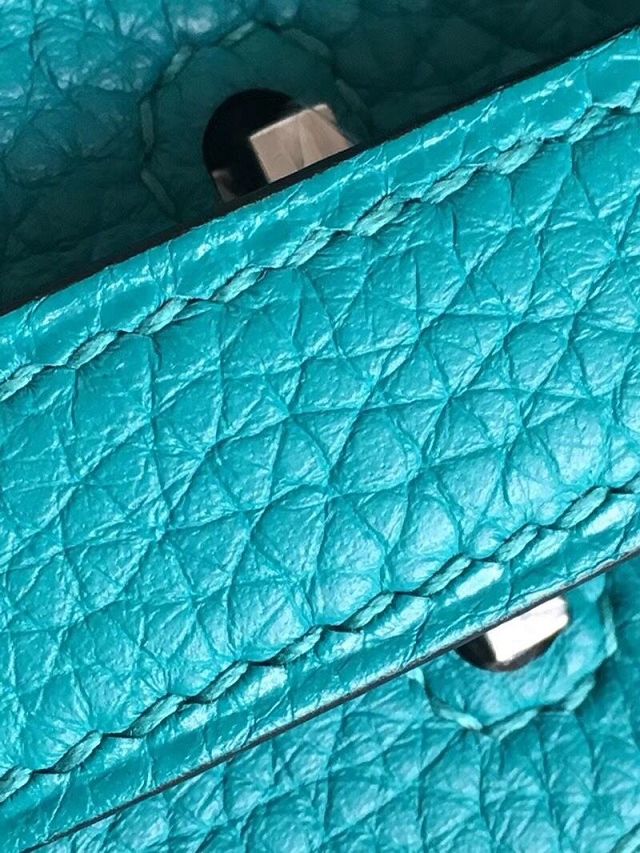 Hermes original togo leather birkin 25 bag H25-1 bright blue