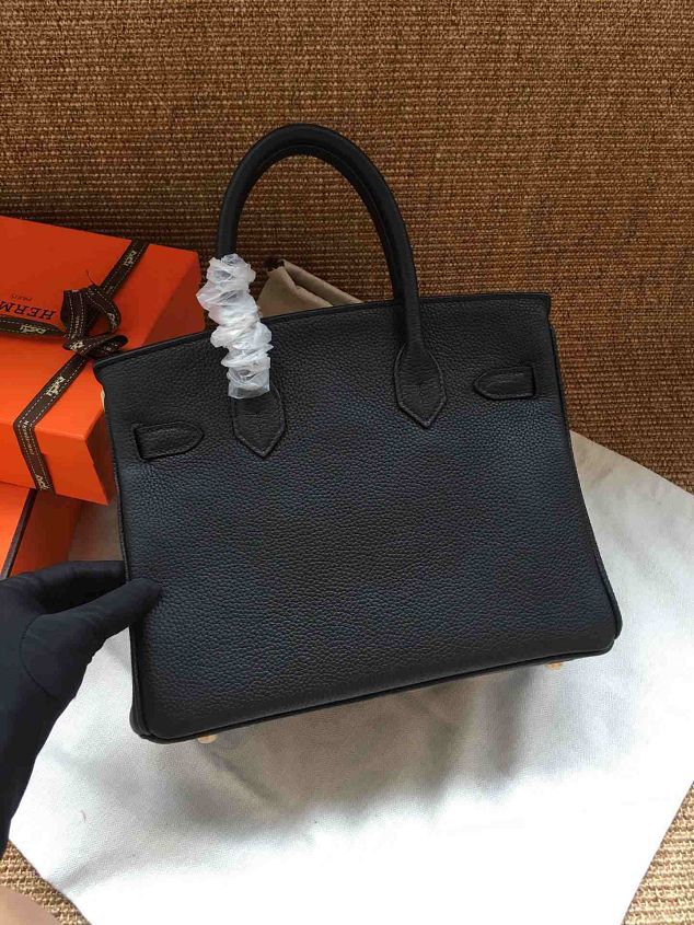 Hermes soft calf leather birkin 30 bag H30-5 black