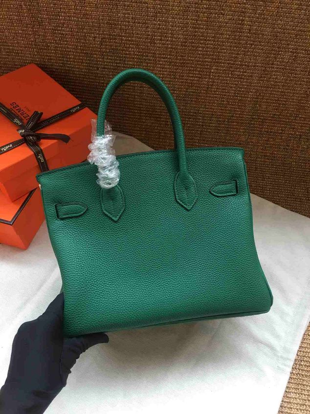 Hermes soft calf leather birkin 30 bag H30-5 green