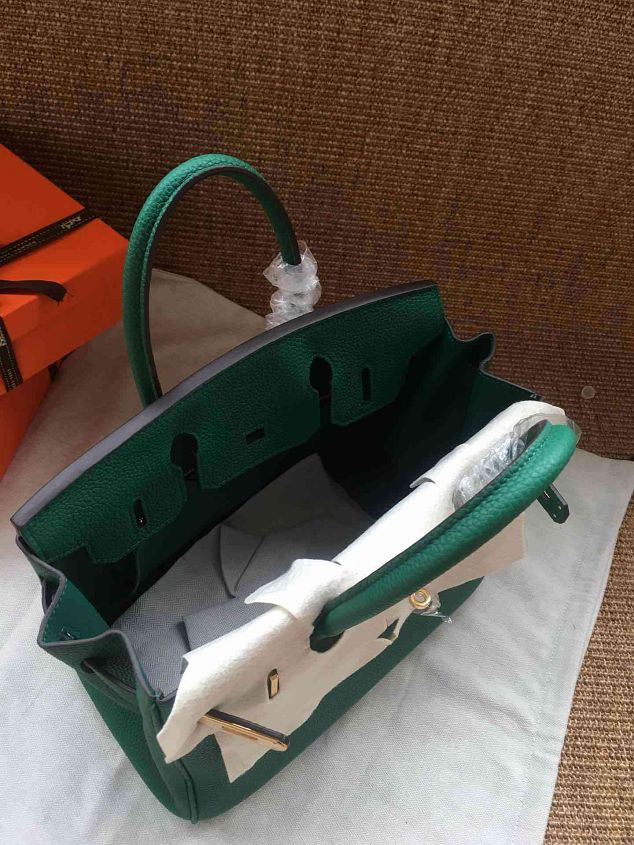Hermes soft calf leather birkin 35 bag H35-5 green