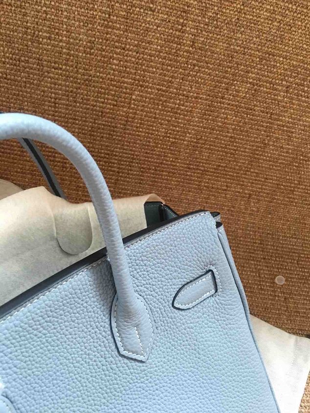 Hermes soft calf leather birkin 35 bag H35-5 light blue