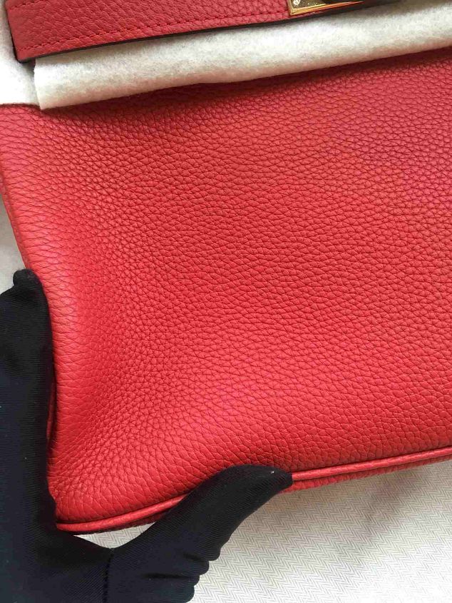 Hermes soft calf leather birkin 25 bag H25-5 red
