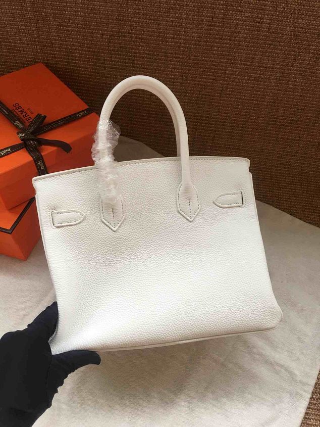 Hermes soft calf leather birkin 30 bag H30-5 white