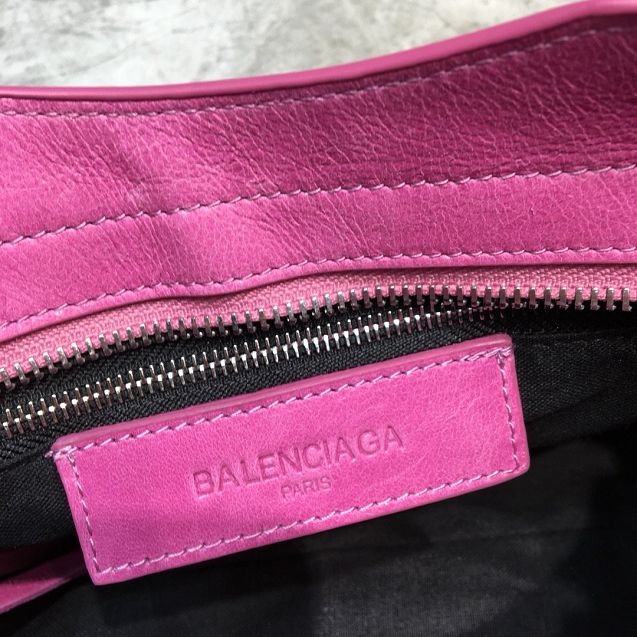 2020 Balenciaga original aged calfskin mini city bag 300295 rose red
