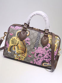2020 GG original supreme canvas tiger small top handle bag 409529 pink
