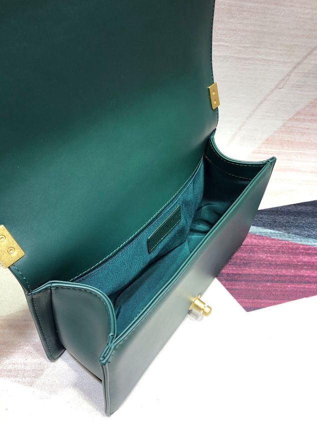 CC original calfskin medium boy handbag A67086-5 green