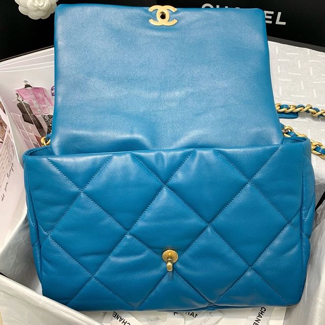 2020 CC original lambskin 19 maxi flap bag AS1162 blue