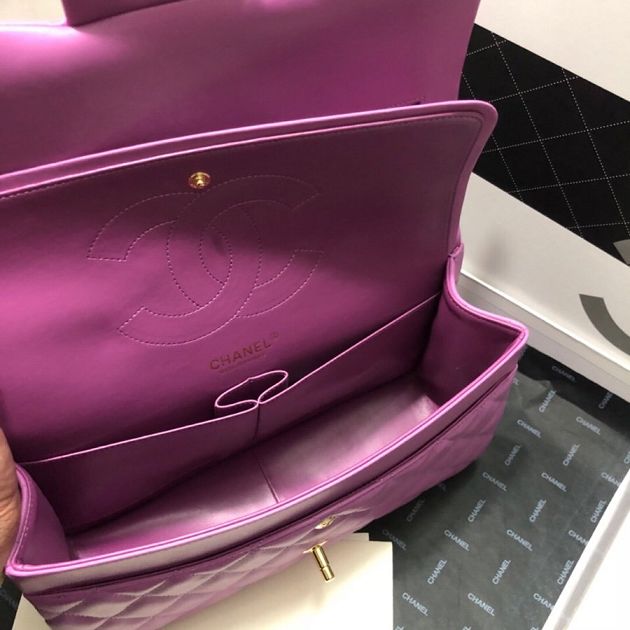 CC original lambskin large  flap bag A58600 purple