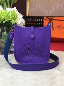 Hermes original togo leather mini evelyne tpm 17 shoulder bag E17 purple