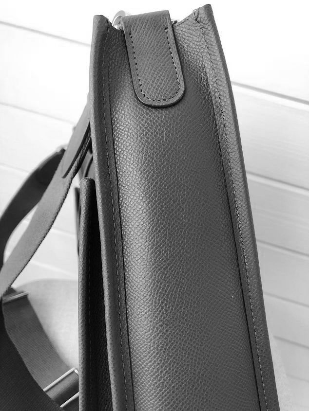 Hermes original epsom leather evelyne pm shoulder bag E28-2 black