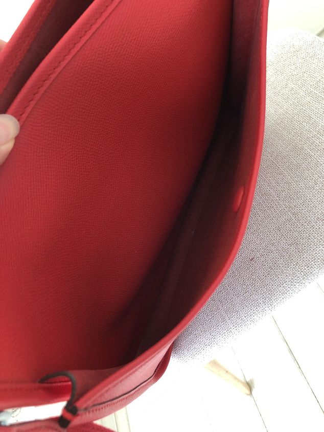 Hermes original epsom leather evelyne pm shoulder bag E28-2 red