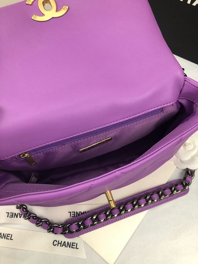 2020 CC original lambskin 19 flap bag AS1160 purple