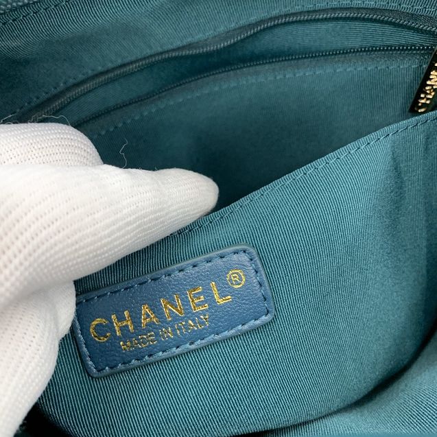 CC original grained calfskin medium backpack A91121 turquoise