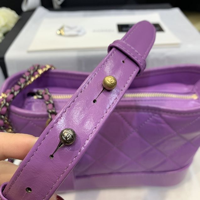 CC original calfskin gabrielle small hobo bag A91810 light purple