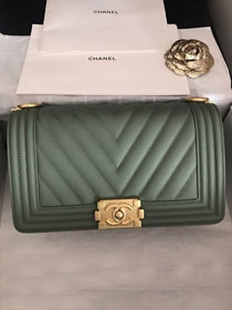 CC original grained calfskin boy handbag A67086-2 khaki
