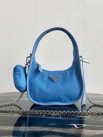 Prada original nylon re-edition 2000 hobo bag 1BC114 blue