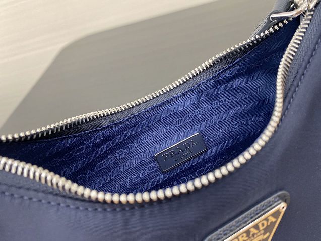 Prada original nylon shoulder bag 1BH204 navy blue