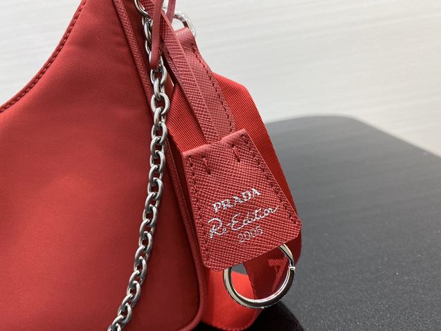 Prada original nylon shoulder bag 1BH204 red