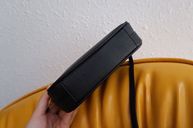 Prada original saffiano leather shoulder bag 1BA036 black