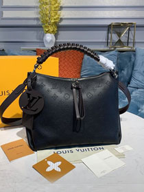 2020 Louis vuitton original mahina leather beaubourg hobo MM bag M56073 black