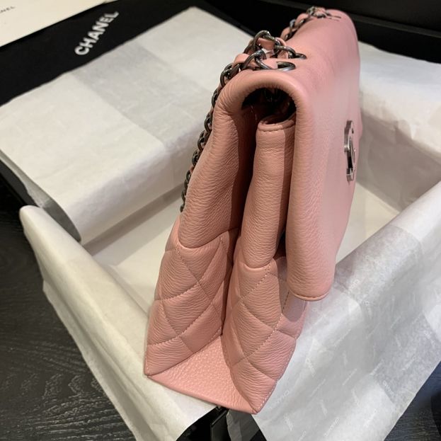 CC original calfskin jumbo flap bag A92180 pink