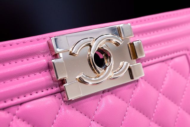 CC original customized lambskin small boy handbag A67085 pink(smooth hardware)