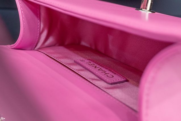 CC original customized lambskin small boy handbag A67085 pink(smooth hardware)