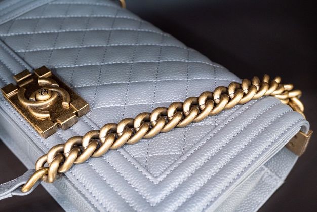 CC original customized grained calfskin boy handbag A67086 grey