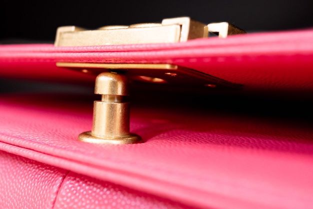 CC original customized grained calfskin boy handbag A67086-2 rose red